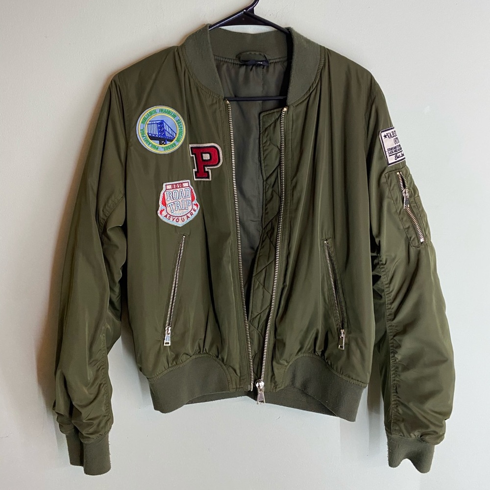 Topshop bomber jacket with patches